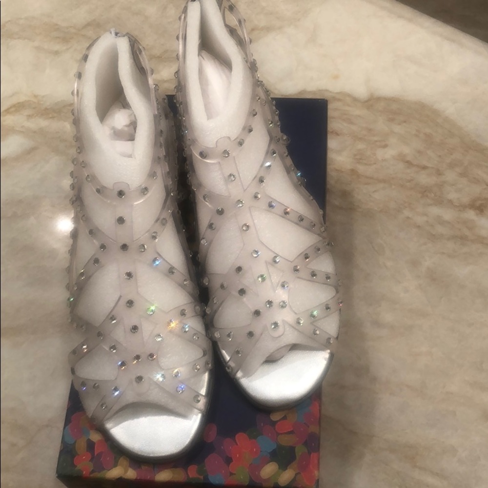 Stuart Weitzman Glogladuis Clear Jelly Sandals